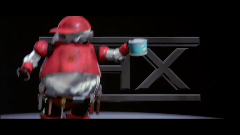 Animierter Roboter vor dem THX-Schriftzug